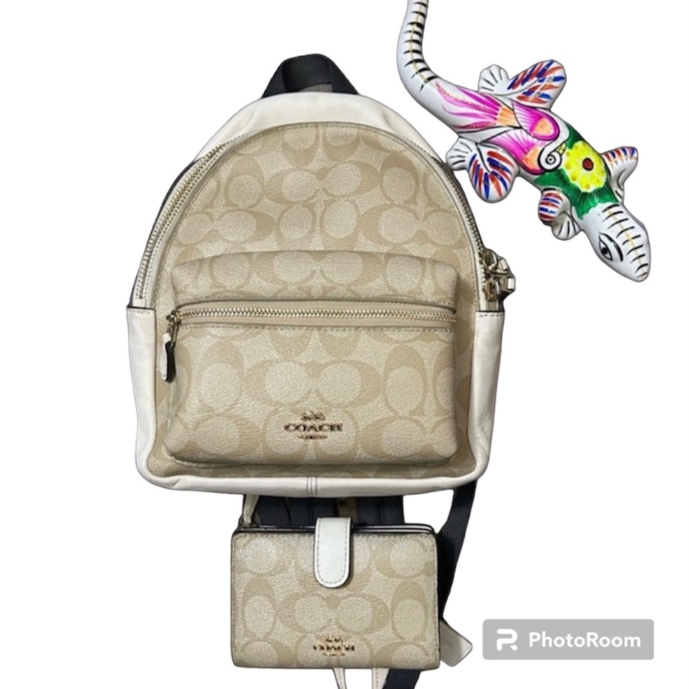 Mini Charlie Backpack In Signature Canvas with Wallet